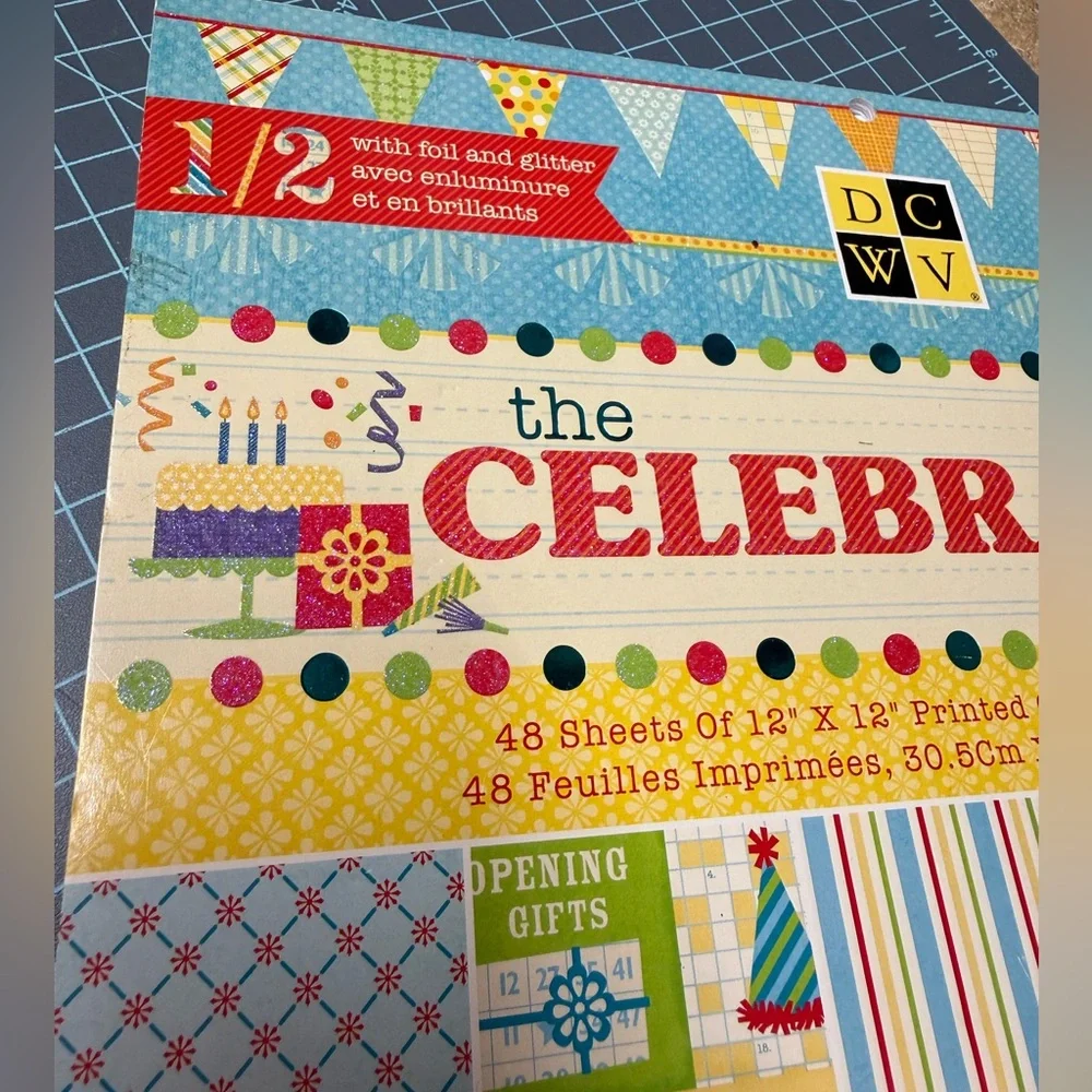 🎂 Specialty Paper Foil and Glitter Celebration Birthday Cardstock Pad 41 sheets